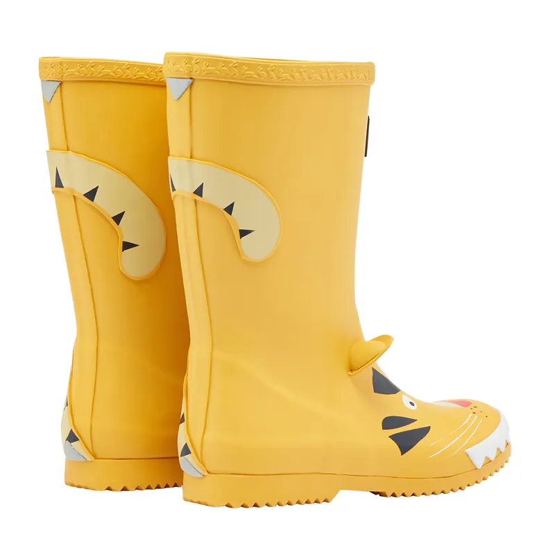 Joules Jnr Roll Up Flexible Printed Wellies - Tiger-1